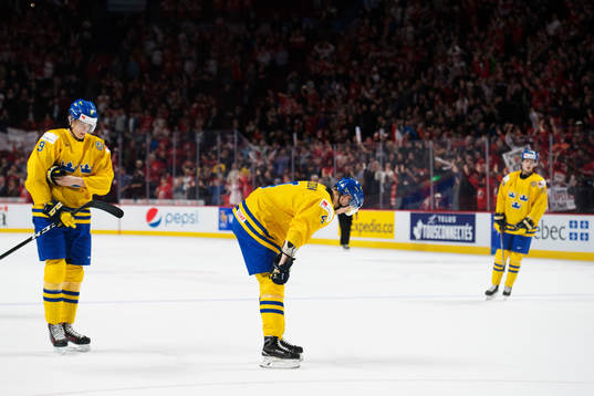 Sveriges Gabriel Carlsson och Jacob Larsson deppar