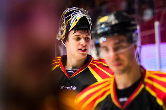 Brynäs målvakt Jonas Johansson jublar