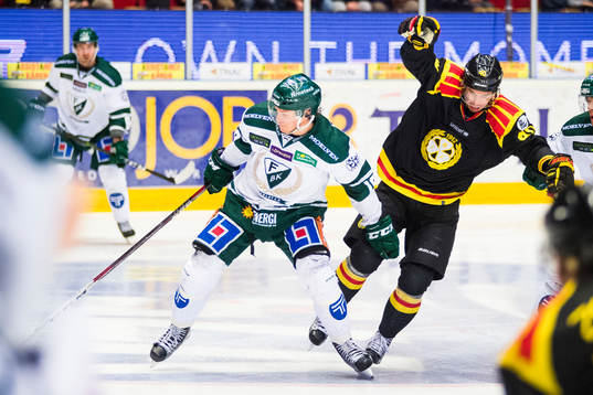 Färjestads Andreas Jämtin och Brynäs Jesper Jensen
