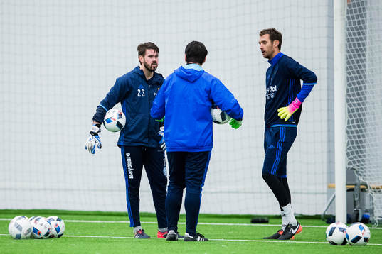 Djurgårdens målvakt Tommi Vaiho och målvakt Andreas