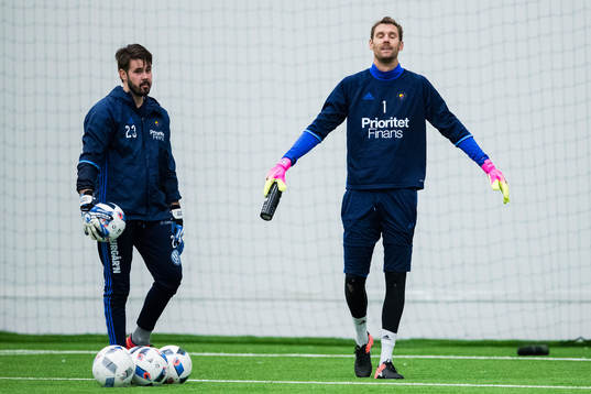 Djurgårdens målvakt Tommi Vaiho och målvakt Andreas