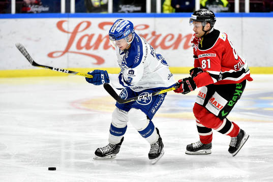 Leksands Daniel Bertov och Malmö Redhawks Ilari Filppula