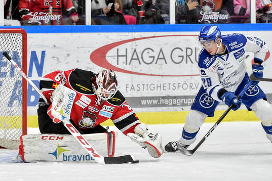Malmö Redhawks målvakt Oscar Alsenfelt och Leksands