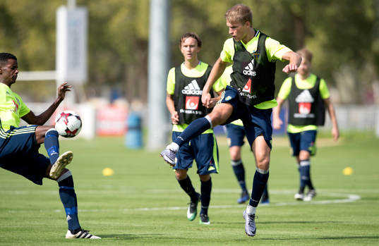 Sveriges Sebastian Andersson och Alexander Isak