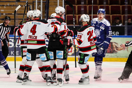 Malmö Redhawks Noah Welch, Lars Bryggman och Jens Olsson