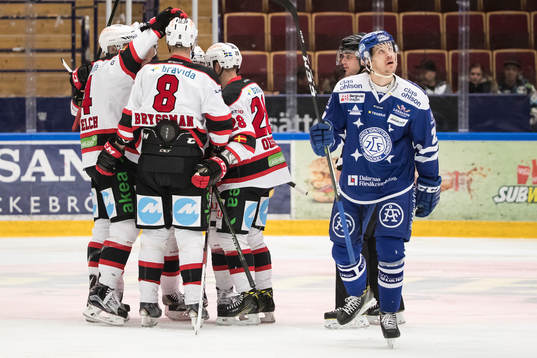 Malmö Redhawks Noah Welch och Lars Bryggman och Jens