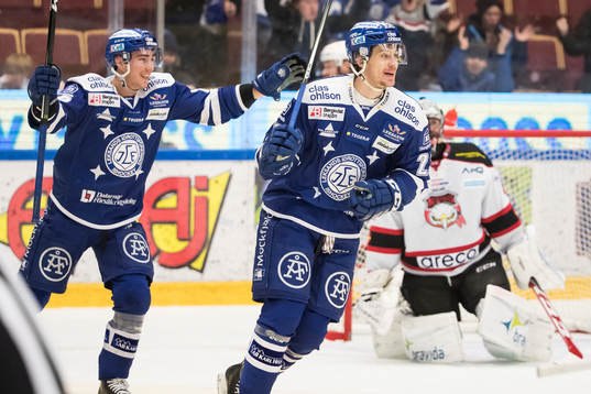 Leksands Tobias Forsberg och Sondre Olden jublar