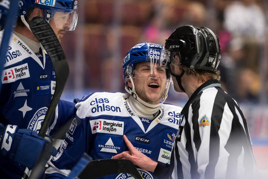 Leksands Ben Youds  i ishockeymatchen i SHL mellan Leksand