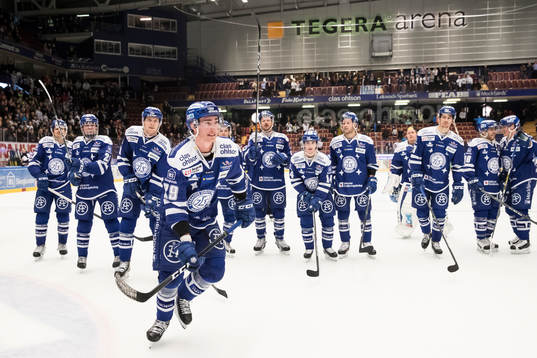 Leksands spelarna jublar