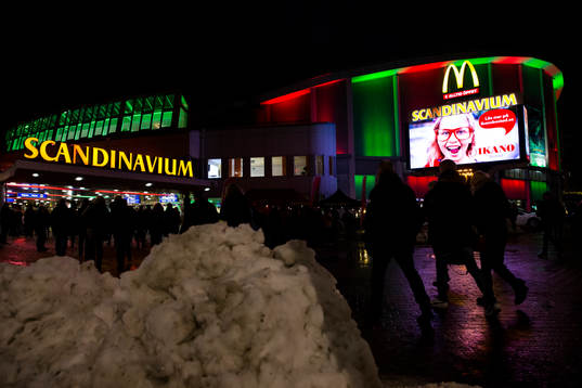 Scandinavium exteriört innan ishockeymatchen i SHL mellan