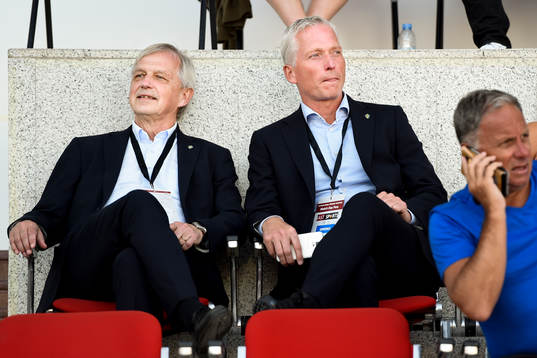 Svenska fotbollsförbundets Håkan Sjöstrand och Lars