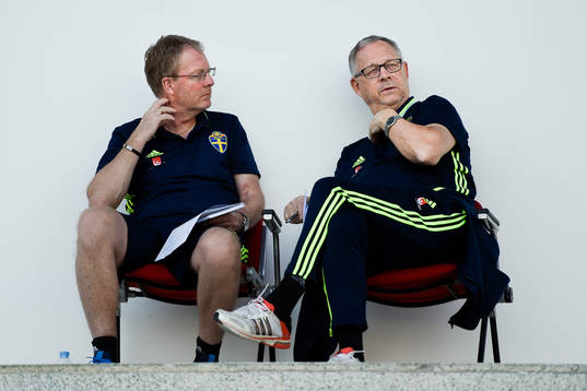 Sveriges Lars Jacobsson och Lars Lagerbäck