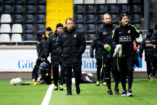 Häckens tränare Mikael Stahre, Emil Wahlström och Erik