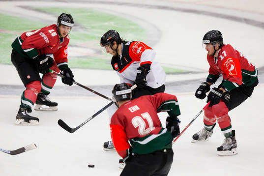 Fribourg-Gottérons Julien Sprunger före Frölundas