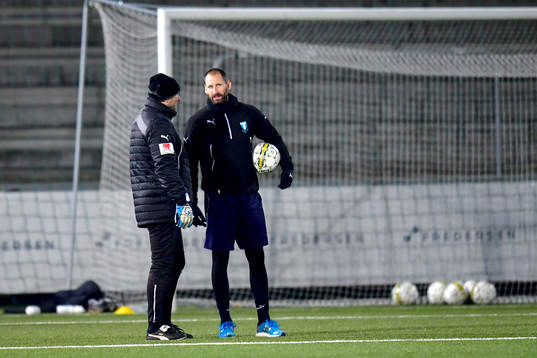Malmö FFs målvaktstränaren Jonnie Fedel och målvakt