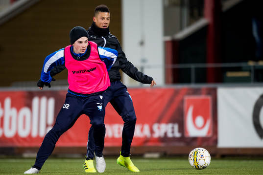 Malmö FFs Felix Konstandeliasz och Tobias Sana
