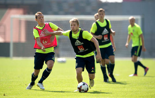 Sveriges Oscar Lewicki och Joel Allansson