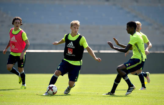 Sveriges Sebastian Andersson och Alexander Isak