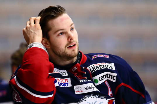 Linköpings Andrew Gordon innan ishockeymatchen i SHL