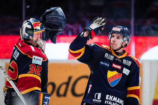 Djurgårdens målvakt Mikael Tellqvist och Matt Anderson