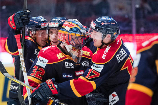 Djurgårdens Henrik Eriksson, målvakt Mikael Tellqvist och