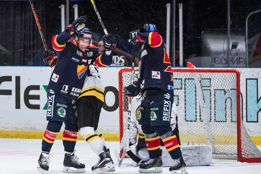 Djurgårdens Matt Anderson och Mikael Ahlén jublar