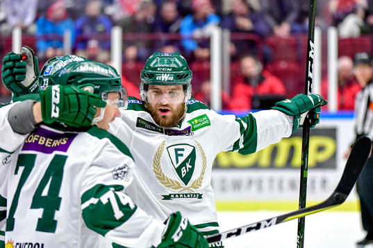 Färjestads Anton Grundel jublar