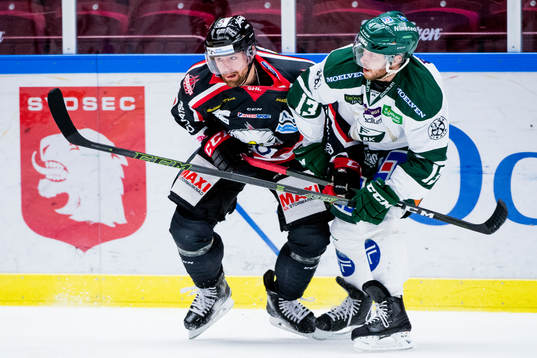 Malmö Redhawks Nichlas Hardt och Färjestads Linus Persson