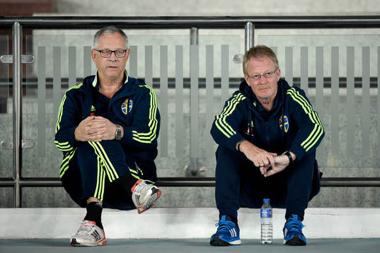 Sveriges rådgivare Lars Lagerbäck och Lars Jacobsson