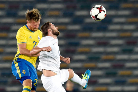 Sveriges Jacob Une Larsson och Slovakiens Pavol Safranko