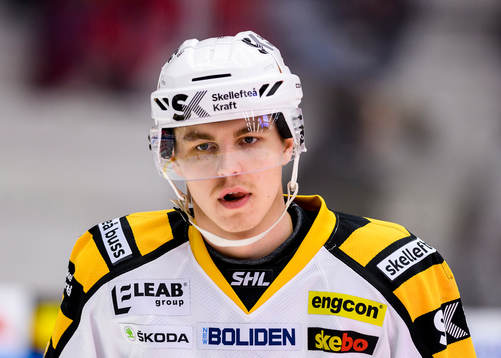 Skellefteås Sebastian Aho på uppvärmningen