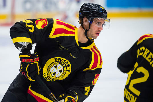 Brynäs Jesper Jensen före ishockeymatchen i SHL mellan