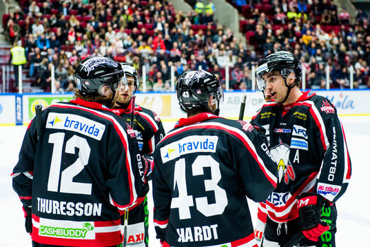Malmö Redhawks Andreas Thuresson och Nichlas Hardt i