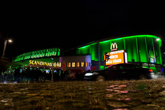 Scandinavium exteriört innan ishockeymatchen i SHL mellan