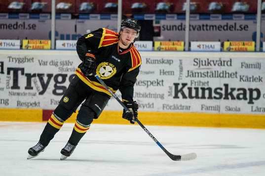 Brynäs Marcus Ersson före ishockeymatchen i SHL mellan