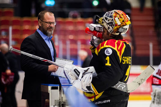 Brynäs målvaktstränare Per-Erik Alcén och målvakt