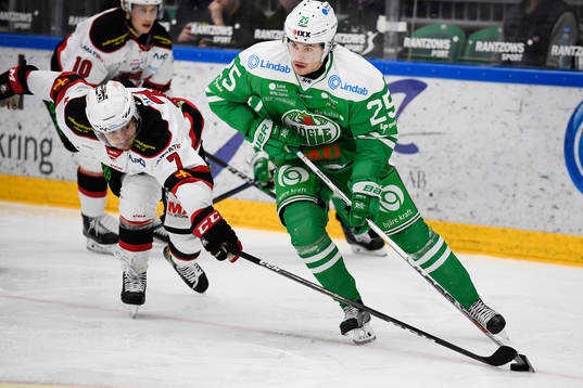Malmö Redhawks Nils Andersson och Rögles Ludvig Elvenes