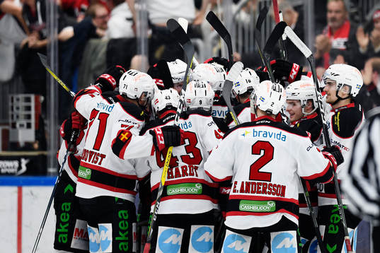 Malmö Redhawks spelare jublar
