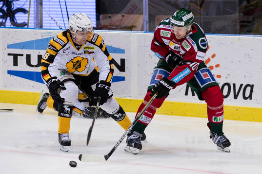 Skellefteås Filip Berglund mot Frölundas Sean Bergenheim