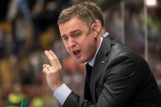 Linköpings tränare Dan Tagnes  i ishockeymatchen i SHL