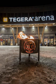 Tegera Arena exteriör innan ishockeymatchen i SHL mellan
