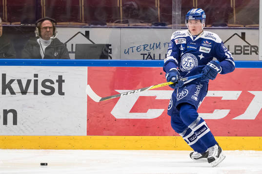 Leksands Johan Porsberger  i ishockeymatchen i SHL mellan