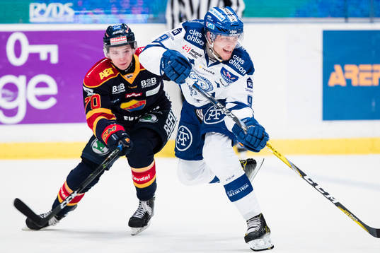 Djurgårdens Marcus Davidsson och Leksands Lukas Ericsson