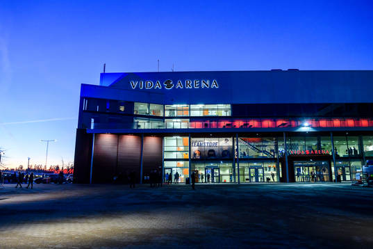 Generell exteriör vy på Vida arena före ishockeymatchen
