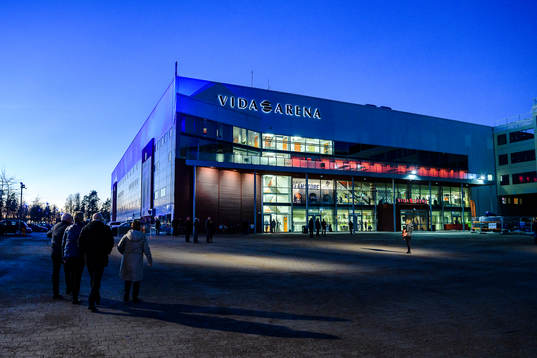Generell exteriör vy på Vida arena före ishockeymatchen