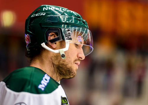 Färjestads Ole-Kristian Tollefsen på uppvärmningen
