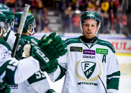 Färjestads Alexander Johansson jublar