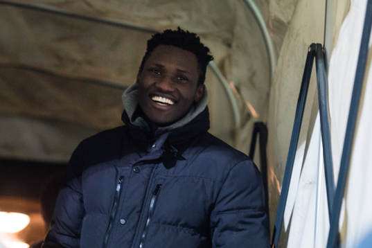 Djurgårdens nyblivna Kina-proffs Michael Olunga var på