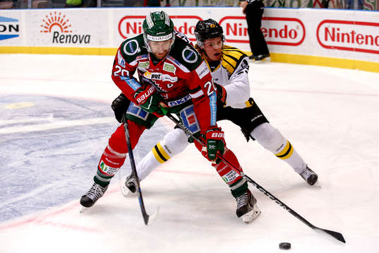 Frölundas Joel Lundqvist och Brynäs Lucas Carlsson