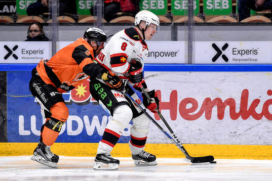 Karlskronas Robin Gartner och Malmö Redhawks Lars Bryggman